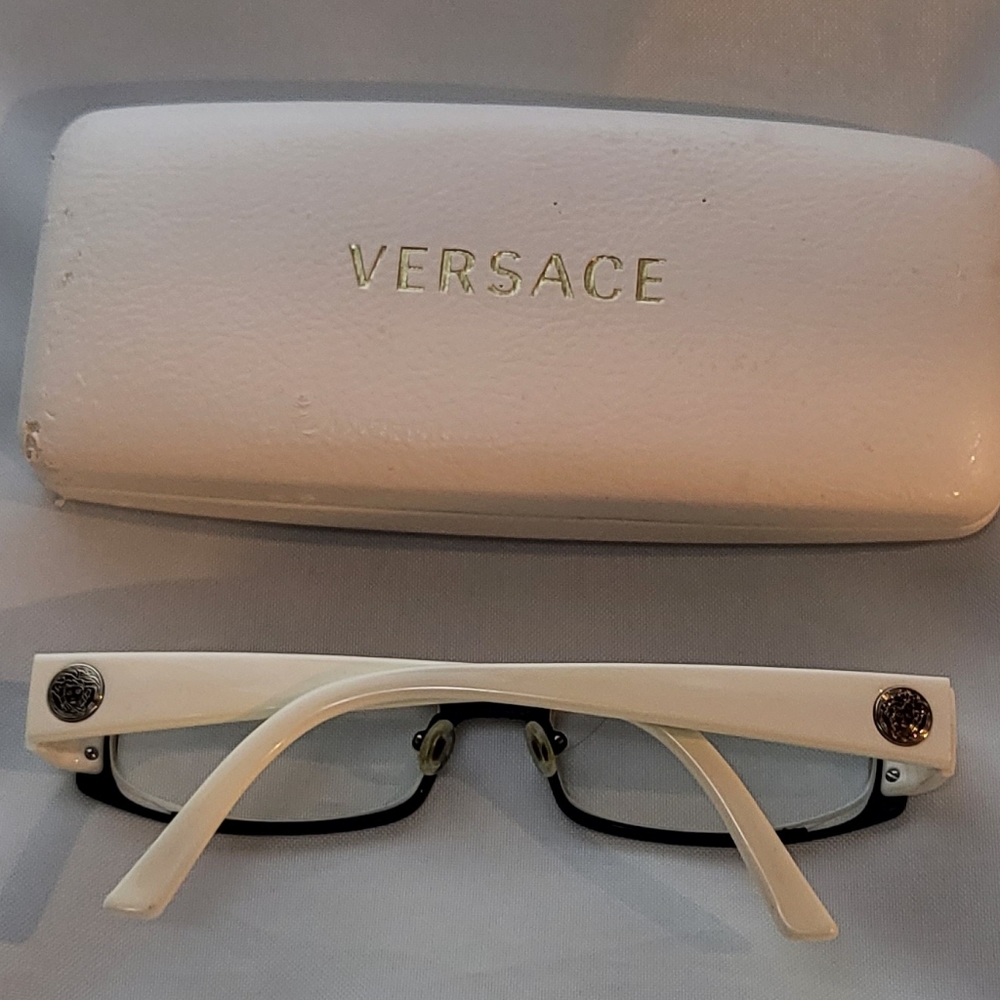 Unisex white and black versace frames